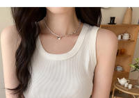 Top Corto De Verano Para Mujer Sin Mangas En Estilo Casual Suéter De Encaje Con Ribbing Solido Camiseta De O-Neck Moda Urban Streetwear - details 17