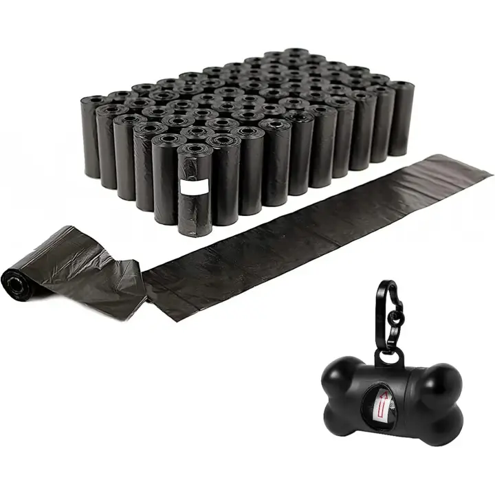 1800 Bolsas (120 Rollos) + Regalo un Dispensador de Clip para Correa Rollo Recambio15 pcs (Dispensador color al azar) Bolsas de Caca para Perro Cachorro Bolsas para excrementos de Perro Mascotas Animales Domésticos. - 1