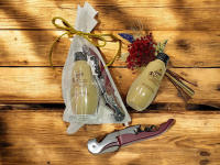 Lote de 10 miniaturas de bebida de 5 cl y sacacorchos en chupito de cristal con bolsa de regalo con lazo - Regalos originales para invitados de boda, aniversarios, comuniones, bautizos, cumpleaños, despedidas de soltero/soltera - details 4