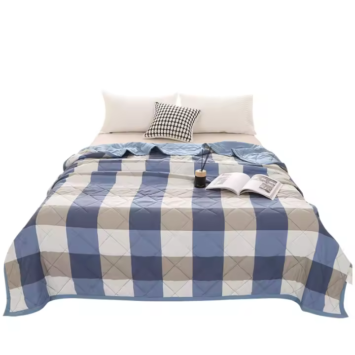 Manta De Cama Cuadrada Estampada De Verano De Poliéster Y Algodón Mecánica Lavable Para Cunas Y Camas Doble Tamaño 150x180x200 - 1