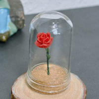 Cubierta Protectora De Vidrio Para Miniatura De Rosa 1PC Escala Modelo Miniatura Ornamentos Simulación Decoración Para El Hogar Y Artesanías - details 6