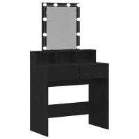 Mesa de Tocador con Espejo y Luces LED de Madera de Roble Negro - details 1