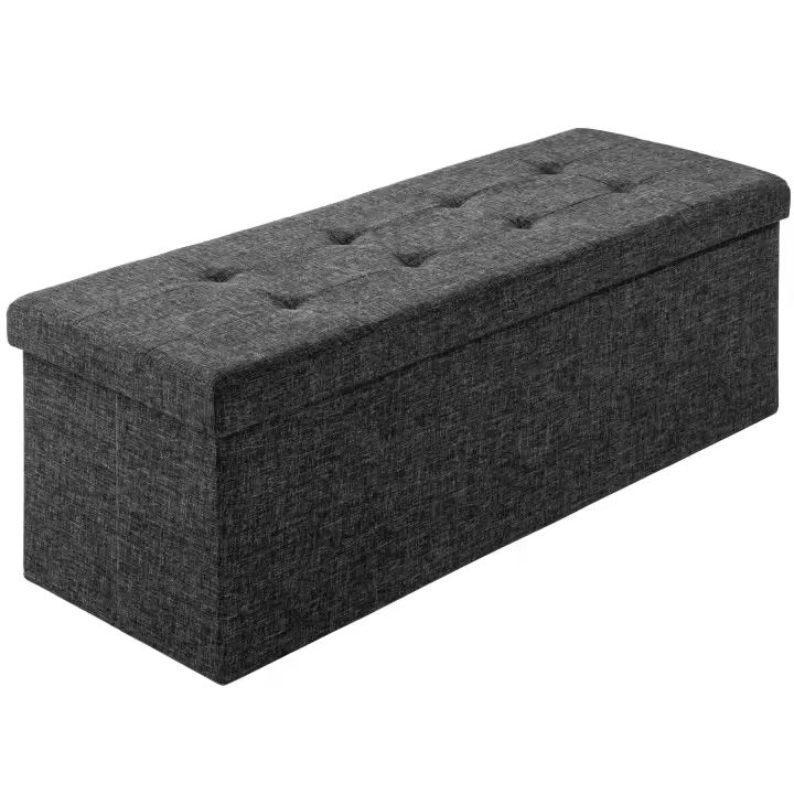 Tectake - Banco-arcón plegable con compartimiento de almacenaje rectangular 110 x 38 x 38 cm, Asiento estable, Plegable y compacto, Mucho espacio de almacenamiento en el interior - 1