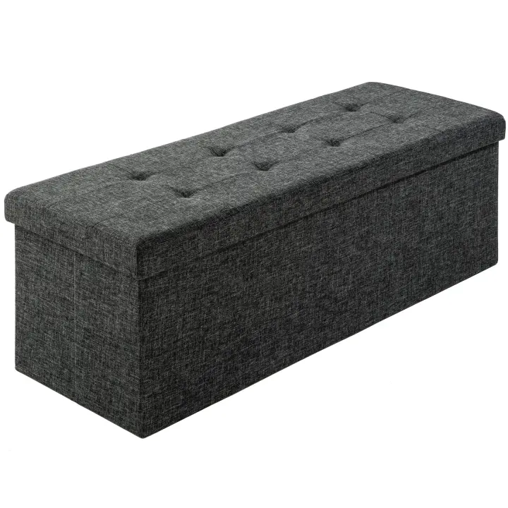 Tectake - Banco-arcón plegable con compartimiento de almacenaje rectangular 110 x 38 x 38 cm, Asiento estable, Plegable y compacto, Mucho espacio de almacenamiento en el interior - 1