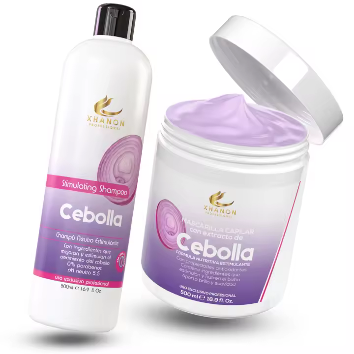 Pack Champú y Mascarilla Estimulante de Cebolla - Sin Olor a Cebolla - Alto Poder Antioxidante - Extracto de Cebolla Natural - 500ml + 500ml… - 1