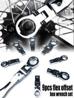 Juego De Llaves De Eje Interchangeable Portátil Con Cabeza De Apretar Ratchete Rotativa 180° Llave De Torque Flexible Desmontable De Acero Cr-V - details 5