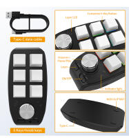 Teclado Mecánico Mini Con Bluetooth RGB 6 Teclas Botón De Copia Y Pegado Teclado Gaming Con 1 Engranaje Personalizable Hotswap Para Mac Y PC - details 8