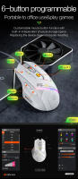 Ratón De Juego Inphic PG1 Con Cable Iluminación RGB Ergonómico Para Oficina Y Computadora Portátil 12800 DPI 6 Botones - details 7