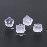 500pcs De 5x3mm Flor Transparente Tapones Para Pendientes De Goma Suave Accesorios De Joyería Material De Silicona - details 1