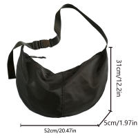 Bolso De Hombro Para Estudiantes De Gran Capacidad Estilizado En Normcore/minimalista Para Parejas Tendencia Llena De Estilo Cruzado Oxford Para Mujeres - details 0