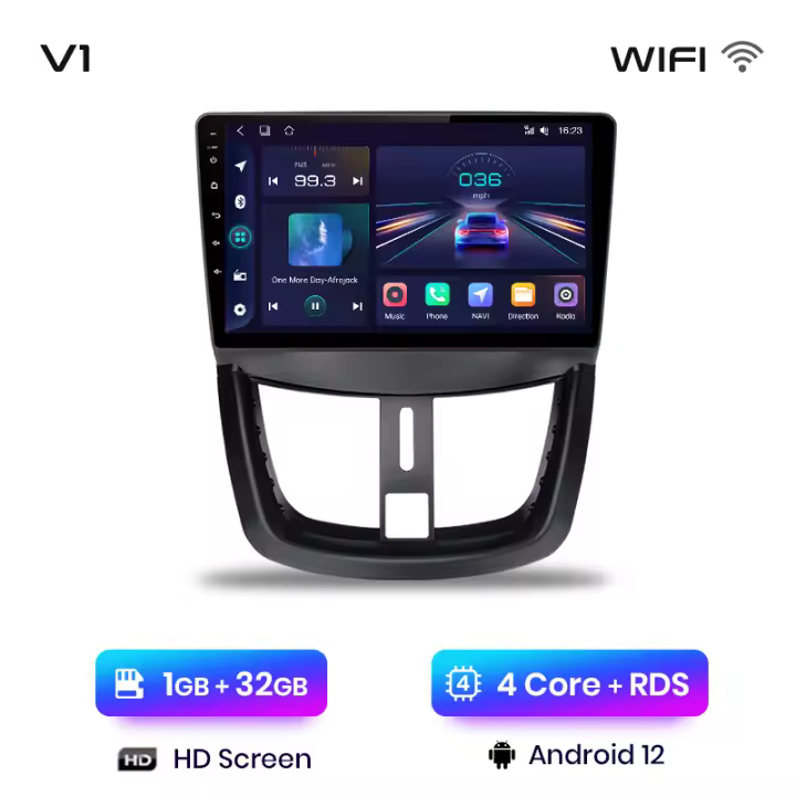 Junsun Radio Coche para Peugeot 207 207CC 2006 2007 2008 2009 2010 2011 2012 2013 2014 2015 AI Voice 2 din Pantalla Coche Android Auto Multimedia Navegación GPS Auto radio - 1