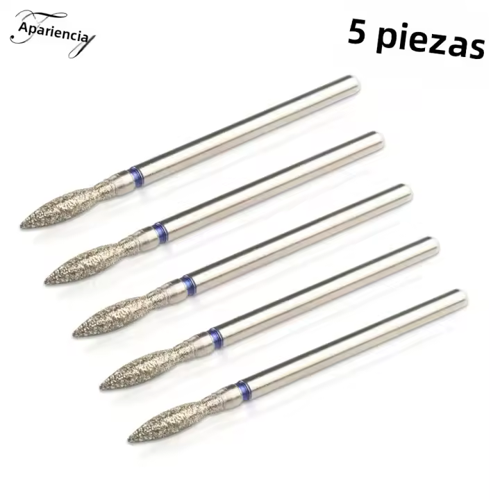 Juego De 5 Piezas De Brocas Para Uñas Manicura Con Drill Eléctrico Cuchillas De Diamante Para Limpiador De Cutícula Kit De Brocas Para Máquina De Archivar Uñas - 1