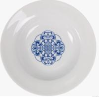 La Mediterránea - Vajilla completa 12 Piezas de Porcelana, Incluye 4 Platos Llanos de (24 cm), 4 Platos Hondos de (21,5 cm) y 4 Platos de Postre de (19 cm)  Resistente y Duradera  CALIDAD DE CONFIANZA - details 2
