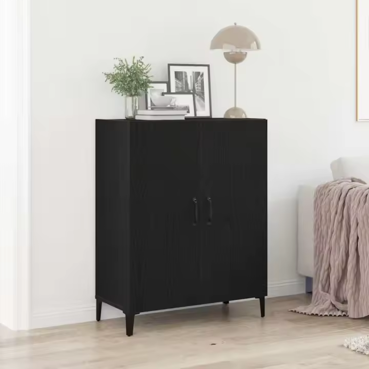 vidaXL Aparador de madera de roble negro 69,5x34x90 cm - 1