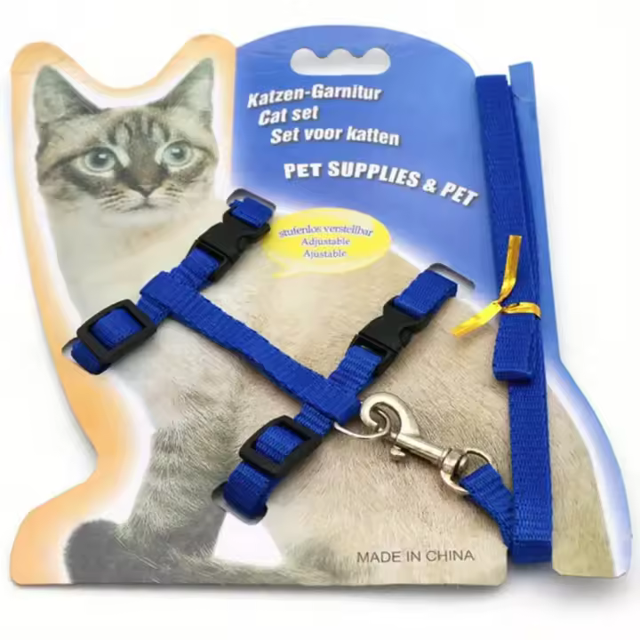 Correa Y Collar De Nylon Ajustable Para Gatos Y Perros Con Tracción Halter Para Mascotas Productos Para Gatos Y Perros - 1