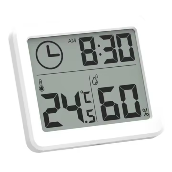 Reloj De Mesa Digital Con Temperatura Y Humedad Pantalla Grande Batería Operada Para Decoración De Oficina Cocina Hogar - 1