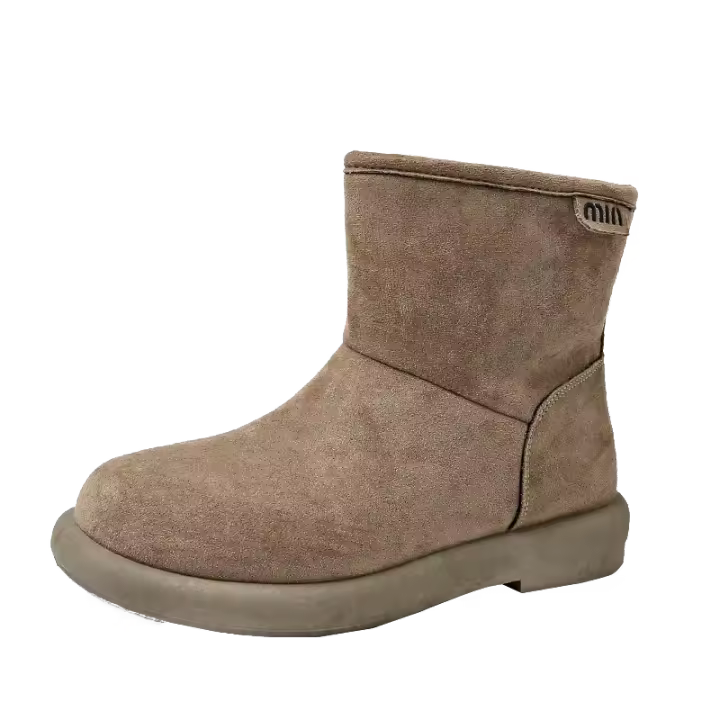 Botas De Tobillo Para Mujer Botines De Invierno Con Tacón Y Peluche Encima De La Rodilla Zapatos De Cuña Para Otoño Y Primavera - 1