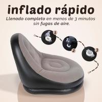 JUPPLIES Sofa Hinchable Aterciopelado Plegable para Interiores y Exteriores - Sillon Hinchable Estilo Puff con Superficie Suave y Amplio Asiento - details 2