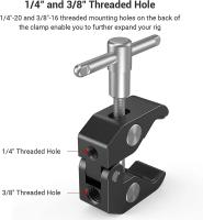 Adaptador De Doble Succión Para Monitor Luz LED Video 1/4" Montaje En Pieza Mágica Multifuncional Con Cabeza De Bola Clamp - details 3