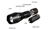 900 Lumens XM-L T6 Zoomable LED Táctico Militar 18650 Interior Antorcha Lámpara - details 0