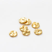 30pcs/lot Perlas De Metal Planas Y Redondas Plateadas Con Ondulación Para Collar Pulsera Y Joyería Componentes 14K 18K Doradas Tamaños 4-6-8mm - details 9