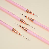 Set De 5 Pinceles De Uñas Rosa Para Arte De Uñas Y Dibujar Con Tamaño Elongado De 7/9/11/15/25mm Herramienta Profesional Para Manicura Y Gel UV - details 5