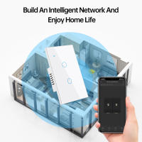 Interruptor Táctil Inteligente WiFi Tuya 1Pared 2Maneras Panel De Vidrio Para Alexa Google Home Smart Life Interruptores De Pared Para Escaleras - details 9
