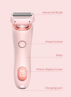 Afeitadora Eléctrica Para Mujer 2 En 1 Trimmer De Aliento Y Eliminador De Vello Facial Cuchilla Epilador Painless Para Bikini Y Pubis - details 11