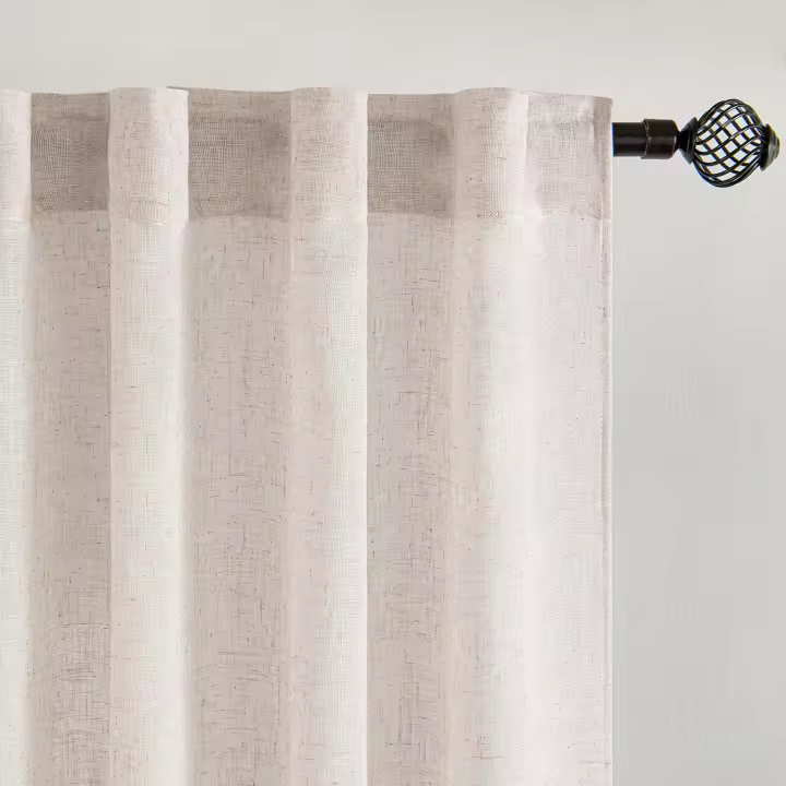 Cortina de dos piezas transparente para puerta de balcón, cortina doble para dormitorio, conjunto de 2 piezas, color blanco predeterminado, 127 x 244 cm (ancho x alto) - 1