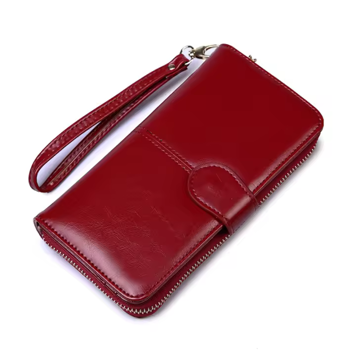 Cartera Elegant para Mujer with Gran Capacidad de Monedero Billetera de Cremaillera Cartera de Cuero PU with Correa de Muñeca - 1