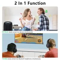 Adaptador De Audio Bluetooth 5.2 2 En 1 Transmisor Receptor Aptx HD Bajo Retardo 3.5mm AUX Para TV PC Coche Altavoz 2 Auriculares - details 12