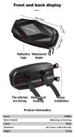 Bolsa De Manillar Para Bicicleta PHMAX Capacidad Grande Absorbe Choques Impermeable Plegable Accesorios Para Skateboard Y Bicicleta Color Negro Material EVA - details 3