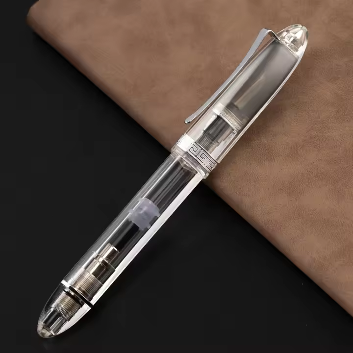 MAJOHN V60 Pluma De Agua De Pistón Estilográfica Transparente Antideslizante Para Estudiantes Práctica De Escritura Oficina - 1