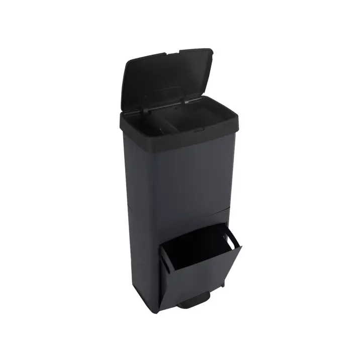 JARDIN202 - Cubo de Basura o Reciclaje 70L Premium: 3 Compartimentos para Gestión Eficiente de Residuos | Ecológico, Duradero - 1