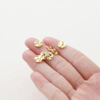 30pcs/lot Perlas De Metal Planas Y Redondas Plateadas Con Ondulación Para Collar Pulsera Y Joyería Componentes 14K 18K Doradas Tamaños 4-6-8mm - details 1