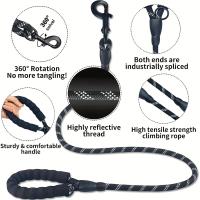 Correa Reflectante Para Perros Con Manija Padded Cómoda - Doble Fuerte Correa De Tracción Para Perros Fuertes - Enhance Seguridad Y Contraste - details 4