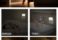 Lámpara Nocturna LED Con Sensor De Movimiento EU US Enchufe Para Pared Dusk to Dawn Ajustable Para Dormitorio Toilet Hallway Kitchen - details 14