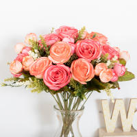 Bouquet De Novia Rosa Púrpura De Seda Artificial 30cm Flores Artificiales Peonía Para Decoración De Casamiento Interior Y Artesanía DIY - details 2