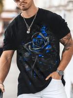 Camiseta De Deporte Para Hombres Talla Grande Con Estampado 3D Manga Corta Transpirable Fitness Kit Casual O-Neck Polyester - details 4