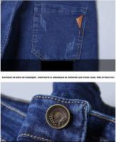 Pantalones De Mezclilla Negra Azul Para Hombre 2025 Primavera Moda Clásica Slim Straight Business Ropa Masculina Denim Pantalones De Mediana Elasticidad Tatting mid Waist Full Length Para Todas Las Estaciones - details 23