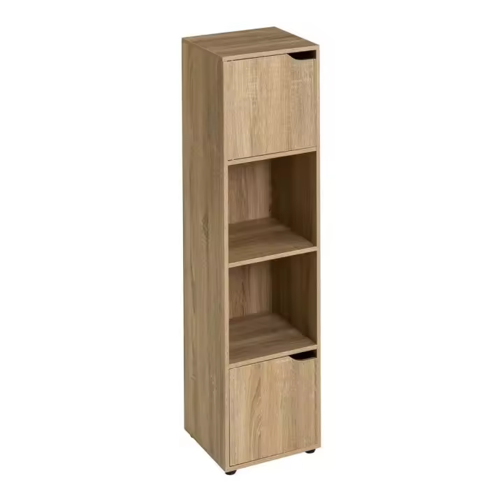 Lola Home Estantería de puerta de madera marrón de 119x29x30 cm - 1