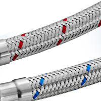 Pareja De Tubos Flexibles De Acero Inoxidable Para Baño 50cm Suministro De Agua Para Grifo Mezclador Frío Y Caliente G1/2 G3/8 G9/16 - details 4