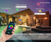 Luz De Pared Inteligente Tuya RCBCW Exterior Cambio De Color Dimmer Compatible Con Alexa Google Luz De Porche Moderna IP65 LED Incluida - details 3