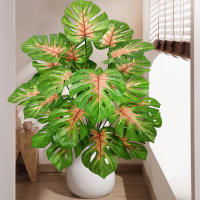 Planta Artificial De Monstera 60-100cm (39.4 Pulgadas) Árbol De Palma Falso Hoja De Tortuga Verde Para Decoración De Hogar Jardín Habitación Oficina - details 21