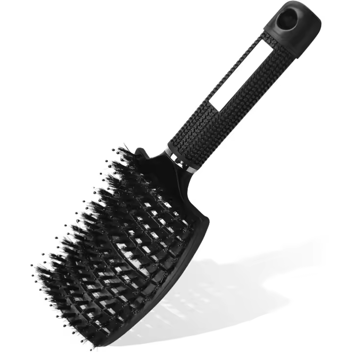 Cabeza de pelo de Cerdas de Jabalí para Mujeres, peine de masaje elegante, Cabeza de pelo desenredante para Cabello largo y Gruesa rizado, reducción de la rotación del Cabello y el Frizzo - 1