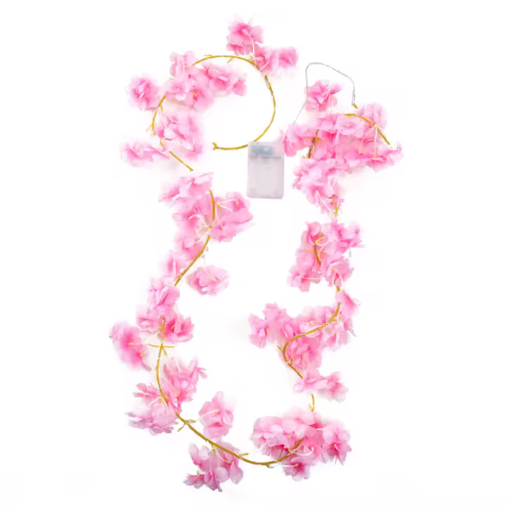 Guirnalda De Flores Artificiales De Cerezo 180CM Con LED Para Decoración De Bodas Casas Jardines Y Fiesta Accesorios Para Arco - 1