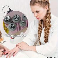 Set De 6 Copas Para Uñas Con Patrón Floral Herramienta De Decoración De Tela Kit De Sellado De Uñas Sin Alcohol - details 3