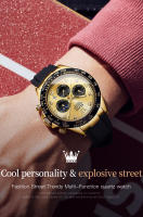Reloj De Hombre OLEVS En Oro Con Correa De Silicona Luminoso Impermeable Lujo Multifuncional Crónomo Fase De La Luna Reloj De Cuarzo - details 6