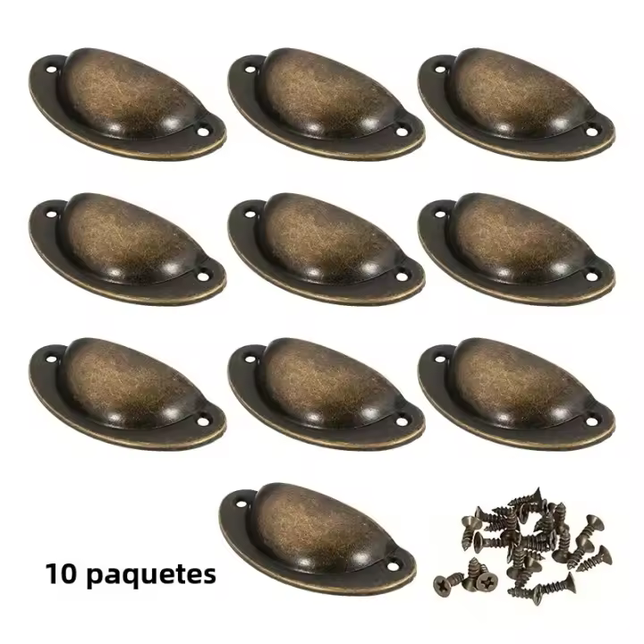 10 Piezas De Manijas De Puerta Metálicas Antiguas Estilo Rustico Chic Con Agarre Ergonómico Instalación Fácil Acabado Pintado - 1