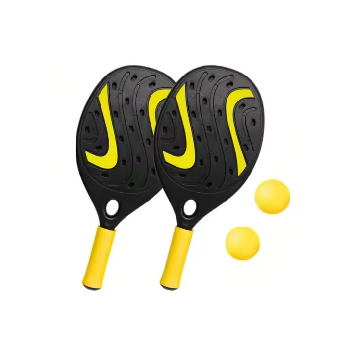 ARISESHOP-Set de 2 raquetas de playa con 2 pelotas – juego de frescobol y beach tennis para niños y adultos – ideal para playa, jardín o camping - 1